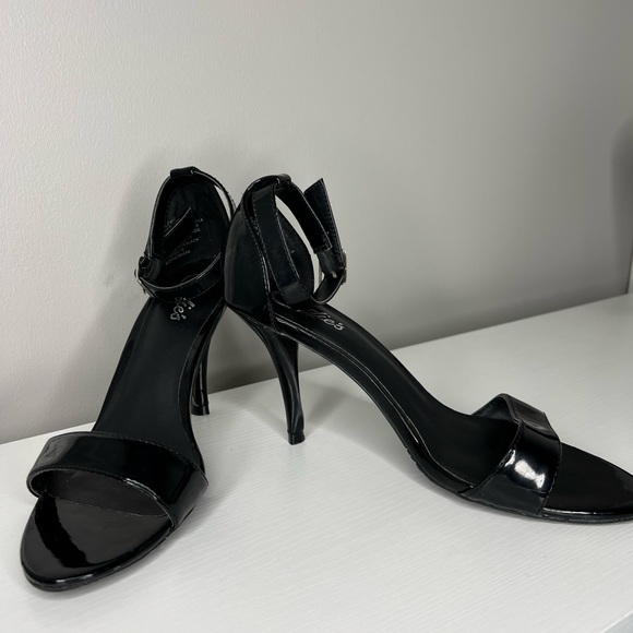 Candie's Shoes - Candie’s patent leather look strappy heels. Size 8. 3 1/2” inch stiletto heel.